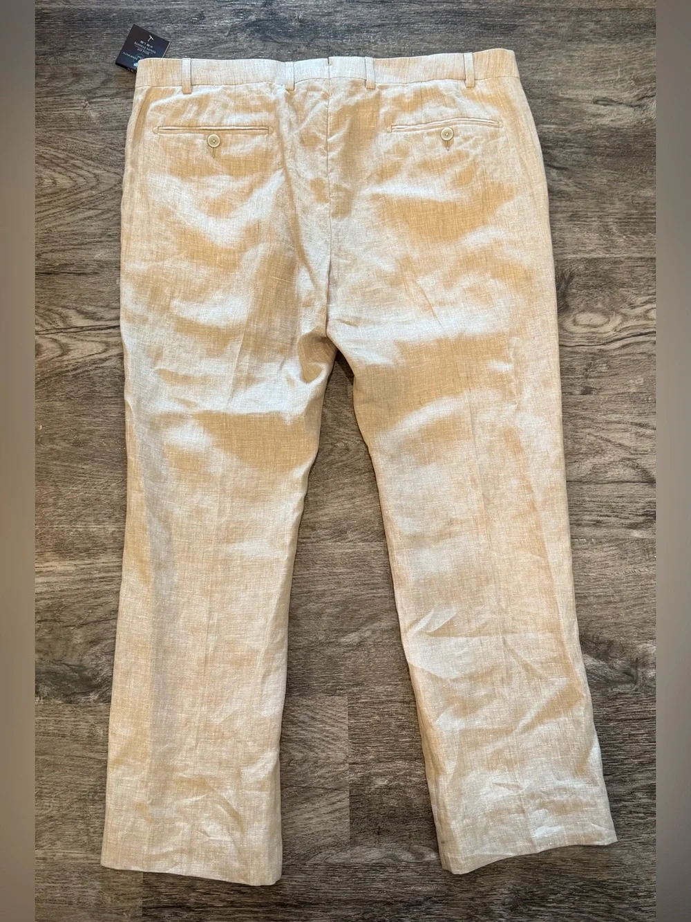 Black Brown 1826 Men’s 100% Linen Pants Tan Slim Fit 38x32 NWT